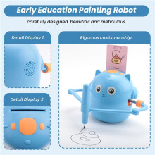 Ny Interaktiv Målarrobot för Barn - Montessori Learning Toys, med 100-Ordskort, Röstinteraktion