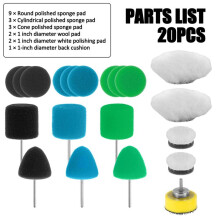 Almofadas Polimento Polimento 20 Unidades, Almofadas Polimento Pequenas Áreas para Detalhes Do Carro, Almofadas Polidor Lã Esponja Resistentes Ao