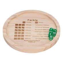Bandeja para dados Farkle 18cm de madera de pino - Juego de madera