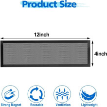 Floor Vent Covers Magnetic PVC Vent Mesh Cover, 4Pack 4 X 12 Inch Black Air Vent Screen Cover Floor Vent Cover