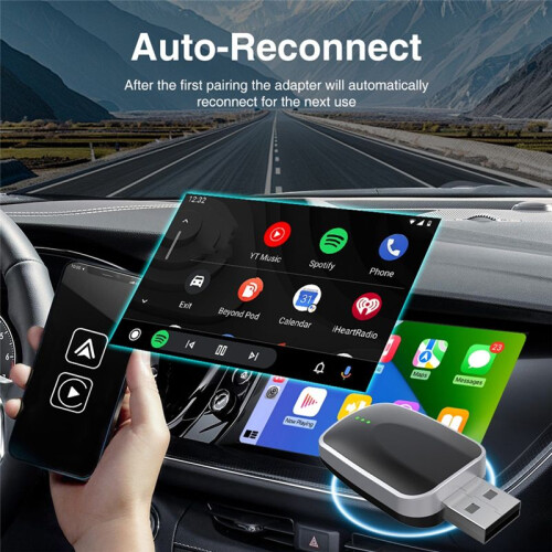 2 in 1 Wireless CarPlay Adapter for OME Wired to Wireless CarPlay Android Auto Plug and  for 1