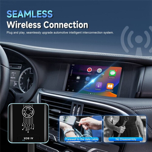 Carplay AI Box Wireless Carplay Adapter Android Auto Car  TV Box Wireless CarPlay External Module 2