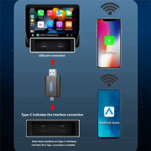 Adattatore Wireless CarPlay 2 In 1 e Adattatore Wireless Android Auto, Adattatore Wireless Carplay WiFi Type-C/USB Plug & da 5 GHz