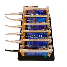 6000KH/S NMMiner NerdMiner+6 Slots Stand Bitcoin Crypto Solo Miner 2.8 Inch Display Upgraded Harshrate Home BTC