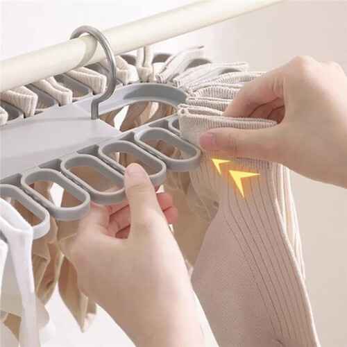 2pcs Durable Socks Drying Rack Space Saving Multifunctional Clothes Hanger with 32 Clips Stable Underwear Hanging Clip 2