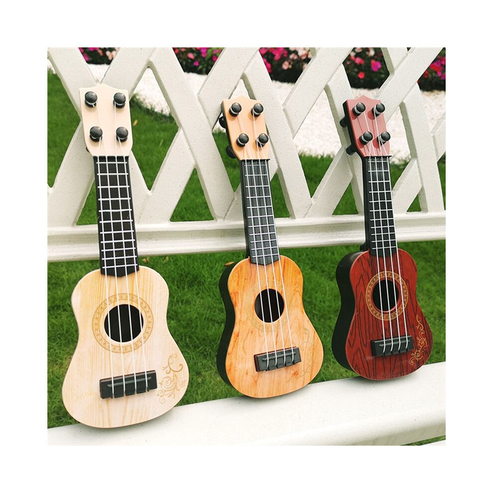 Tauoh Coffee Kids Classical Ukulele Guitar Toy Early Education Small Guitar Party Supplies Adjustable