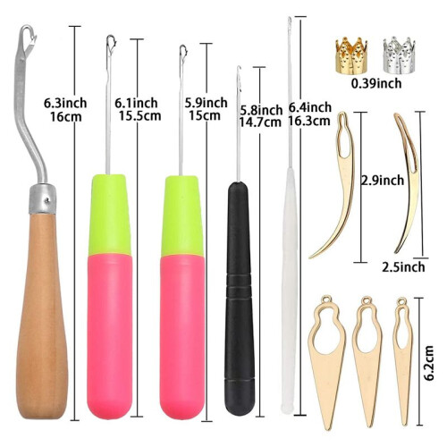 Dreadlock Crochet Hook ,100 Pieces Dreadlocks Hair , 5 Pieces  Hook Crochet Needles, Dreadlocks Crochet Hook 2