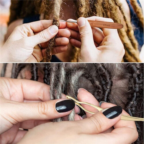 Dreadlock Crochet Hook ,100 Pieces Dreadlocks Hair , 5 Pieces  Hook Crochet Needles, Dreadlocks Crochet Hook