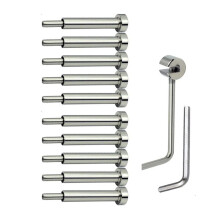 10 Pairs 4x4In Invisible Cable Railing Kit, 1/8In Invisible Receiver and Swage Stud End for 2x2In,4x4In Wood/Metal Posts