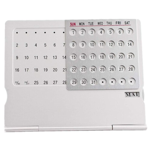 1PCS Perpetual Desktop Monthly Calendar Manual Setting Repeatedly Use for 100 Years 1