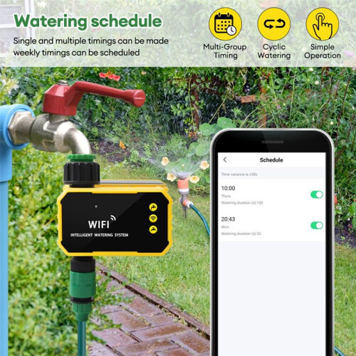 Household WIFI Solar Irrigation Timer  APP Control Automatic Irrigation System Outdoor Water Timer Garden Tool