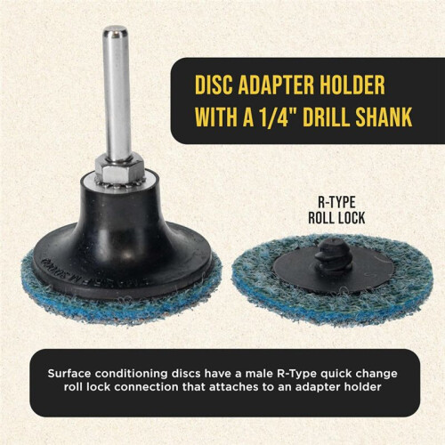 46 Piece 2 Inch Diameter Surface Conditioning Sanding Discs Each Coarse, Medium, Fine Grit Quick Change Roll Lock 1