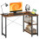 Homcom HOMCOM L-Shaped Computer Desk Study Workstation with 2 Shelves, Steel Frame 2