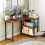 Homcom HOMCOM L-Shaped Computer Desk Study Workstation with 2 Shelves, Steel Frame 9