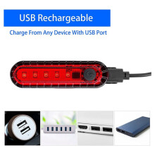 Paquete de 8 Luces LED Traseras para Bicicleta Recargables por USB, Faro Delantero y Luz Trasera para Bicicleta de Carretera