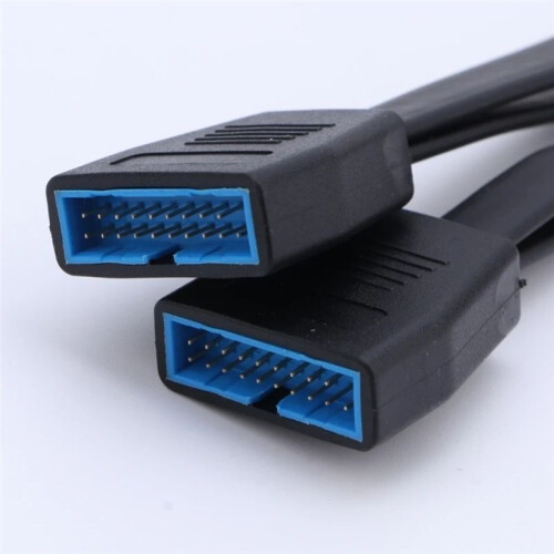 USB 3.0 Header Extension Cable 19/20 Pin 1 to 2 Y Splitter Internal Extension Adapter 20cm for Computer Motherboard 1