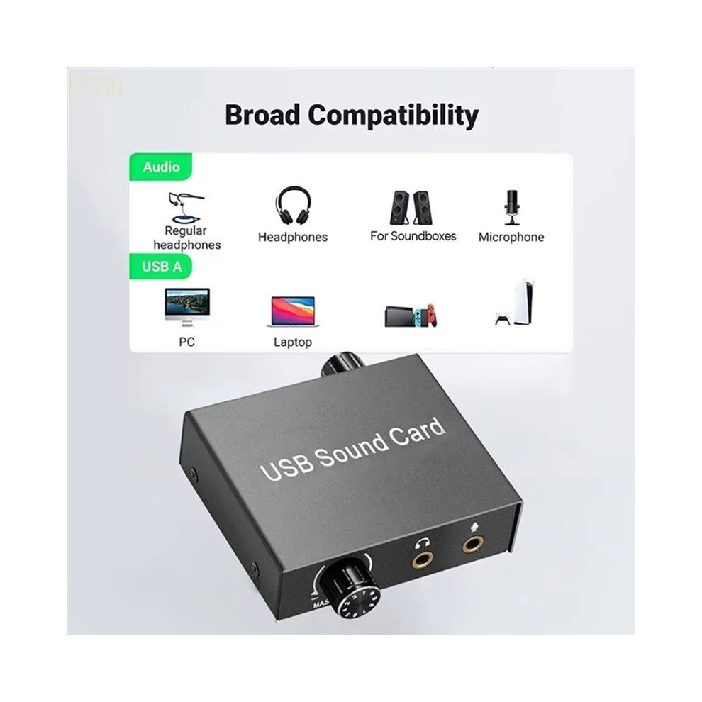 Usb Sound Card For Laptop Earphone Microphone Sound Card Usb External Sound Card Support 3.5Mm Type C Charging Port 6033216000261