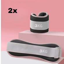 Weighted Ankle Straps 3KG Wrist Weights Pair Adjustable Fitness Training