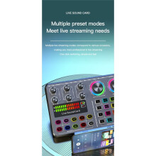 Live Sound Card Professional Gaming Sound Card Audio Mixer for Karaoke Broadcast KTV Singing Live Sound Mixer