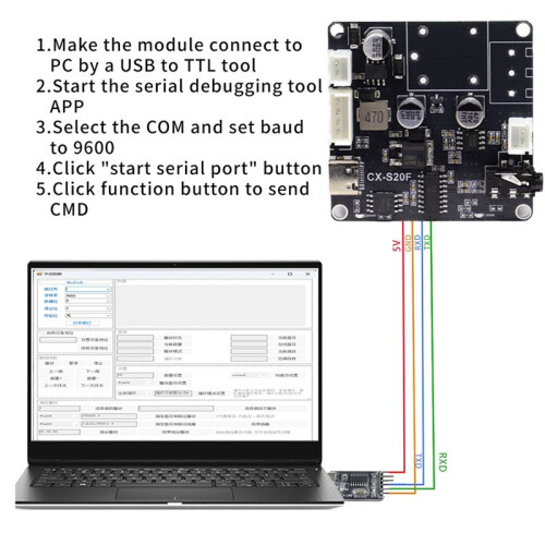 S20F Welding Terminal Version 20W MP3 Voice Module USB to TTL Serial Port Control MCU Control Trigger Custom Audio 2