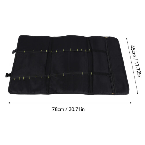 Heavy Duty Oxford Tool Roll Up Bag 78x45cm, Multiple Pockets, Red 1