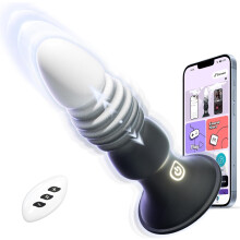 Anal Butt Plug Vibrator Sex Toy, Men Vibrators Women Dildo Adult Toy with 7 Thrusting 7 Vibrating, APP Remote Control Male Prostate Massager Anal Plug