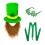 Patrick's Day kostuumaccessoire Hoed en baard Klavers-Type D 1