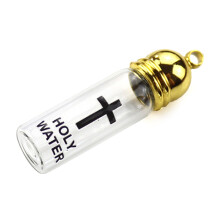 Catholic Christian Clear Glass Holy Water-Large bottle gold ca