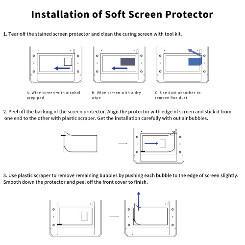 Protetor de Tela de Impressora 3D de Resina LCD de 10 PeçAs, Photon Mono X 6K, Protetor de Tela M3  9,25 Polegadas 2
