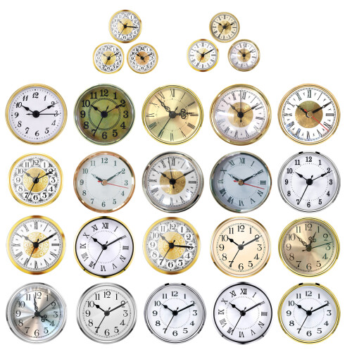 Miniature Clock Head Insert Replacement-90 silver arabic 1