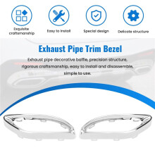 1 Pair Rear Exhaust Pipe Trim Bezel Fit for  W177 a W238 E W205 C 2058852221,2058852321