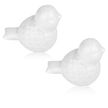 2pcs Ceramic Toilet Bolt Covers, Ceramic Cute Bird Covers Toilet Bolts Toilet Bolt Caps Easy Installation Set