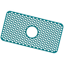 Silicone Kitchen Sink Mat with Drain Holes Dishes Drying-Green