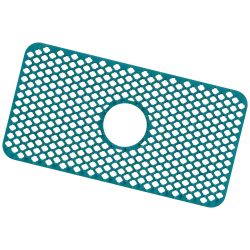 Silicone Kitchen Sink Mat with Drain Holes Dishes Drying-Green