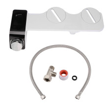 Bidet Toilet Attachment Ultra-Thin Non-Electric Self-Cleaning Dual Nozzles Wash Cold Water Europe