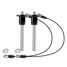 2pc Stainless Steel Quick Release Pin 6mm Dia. Locking Pin with Push Button Round Handle Lanyard Usable Length 35mm
