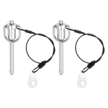 2Pcs Quick Release Pin, 6x50mm(Dia.X L) Push-Button Locking Pin Stainless Steel Ring Handle Locking Pin with Wire