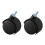 2X 6mm Threaded Stem 40mm Dual Wheel Rotatable Caster Black 1