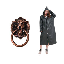 Antique Style Copper Tone Metal Lion Shaped Drawer Pull Handle with Fashion Eva Raincoat Waterproof Raincoat