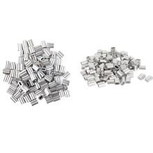 100Pcs 2.5mm Wire Rope Sleeves Clip Cable Crimps & 120 Pcs Crimping Loop Sleeve 2mm Diameter Wire Rope and Cable