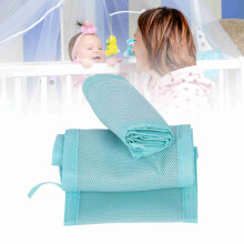Baby Breathable Mesh Crib Bumper - Sky Blue, Adjustable, Safe, Full Size
