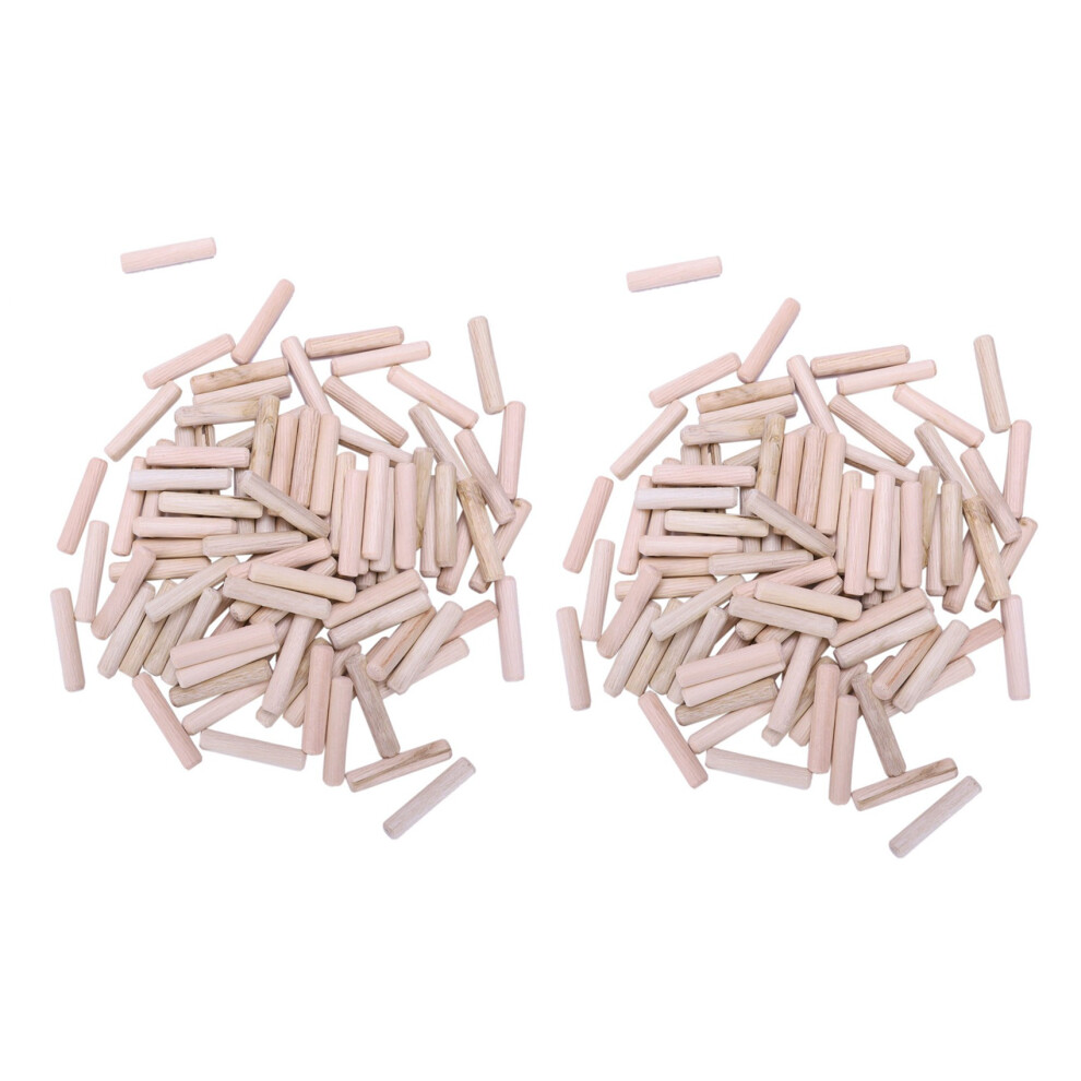 200 Pack Wooden Dowel Pins Wood Kiln Dried Fluted And Beveled 4713191141105
