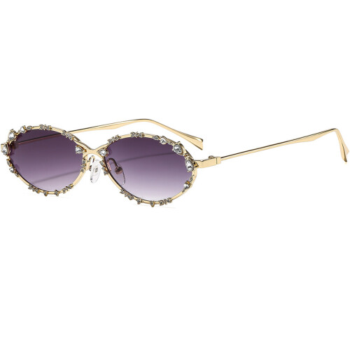 Trendy Style Elegant Pilot Sunglasses Lightweight Crystal-4