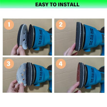 5PCS 5 Inch 8 Holes Foam Sanding Pads for Orbital Sander Hook and Loop Buffer Backed Cushion with 40PCS Sanding Discs