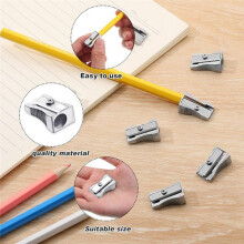 144 Pcs Metal Pencil Sharpeners Handheld Metal Pencil Sharpeners Single Hole Aluminum Alloy Manual Pencil Sharpener