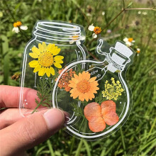 150 Peças Marcadores de Flores Secas Transparentes, Faça Você Mesmo, Marcas de Livros Artesanais, Adesivos de Vidro, Clipes de Página de Flores,