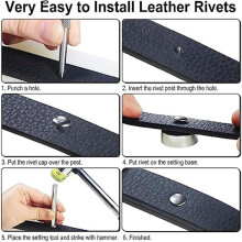 340 Sets Leather Rivet Kit Rivets Leather Double Hat Rivets Apparel Fabric for Repairing Clothes Shoes Bags Belts D
