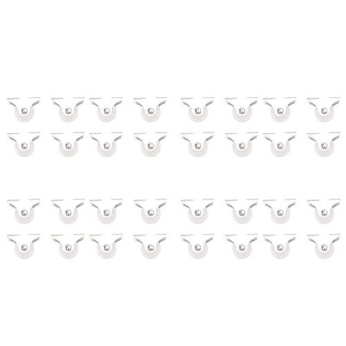 32 Pcs White Plastic 25mm Diameter Furniture Replacement Caster Wheel