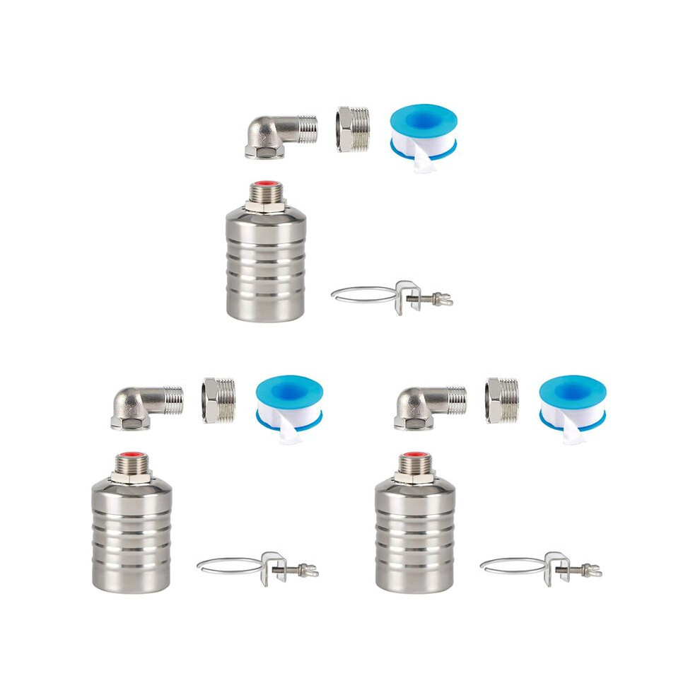 3X Float Valve,1/2Inch To 3/4 Inch Water Float Valve,304 Stainless Steel Fully Automatic Water Level Control Float Valve 4712668803294