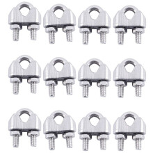 12Pcs Stainless Steel Cable Clip Saddle Clamp for 5/32 Inch 4mm Wire Ropes